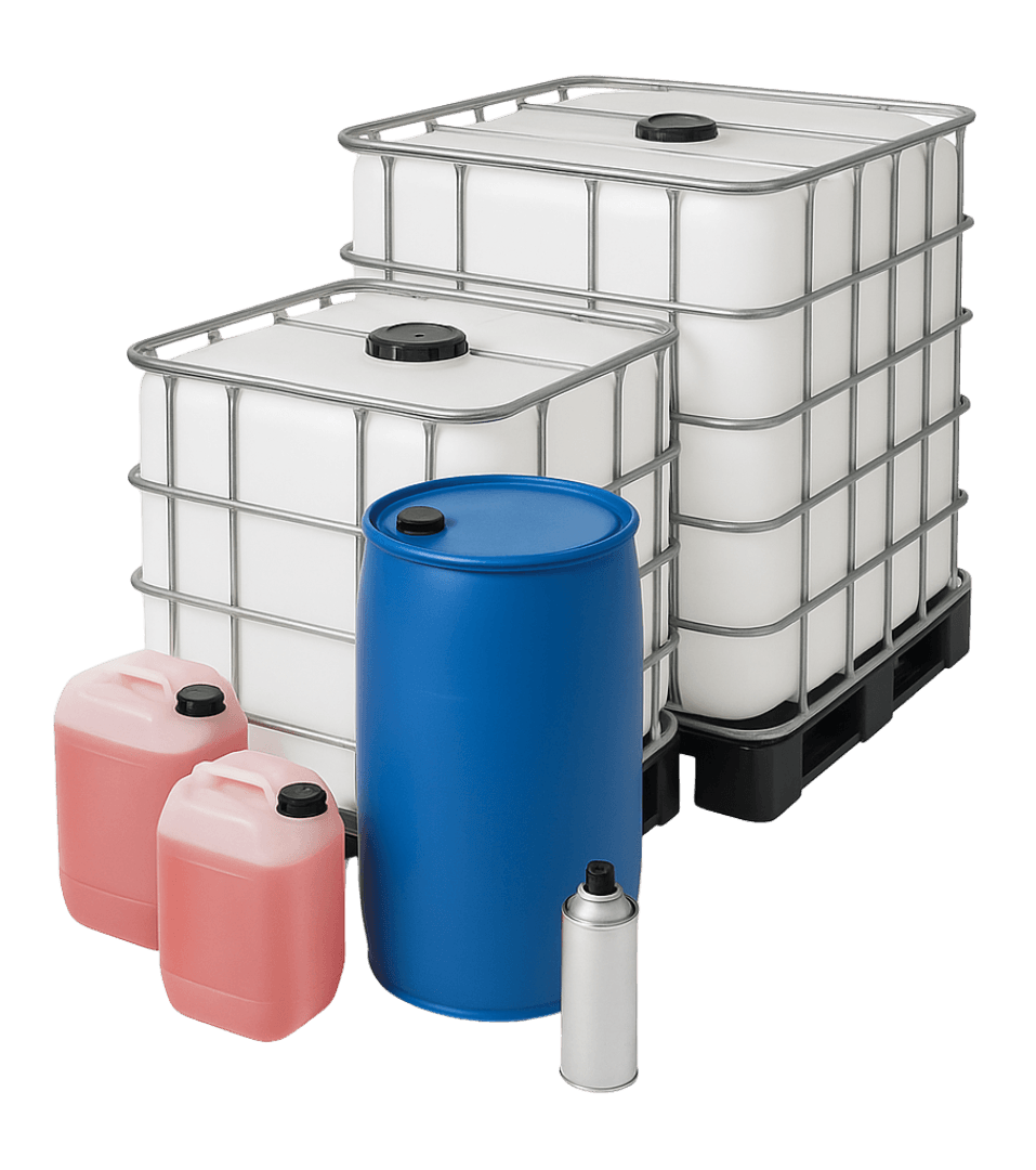 IBC Container mit Reinigungsprodukten für Industrie und Fuhrpark